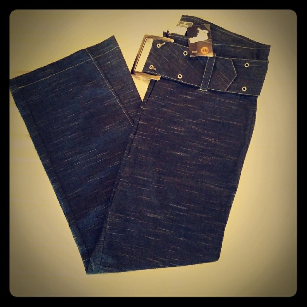 Wide Leg Pants w/Belt